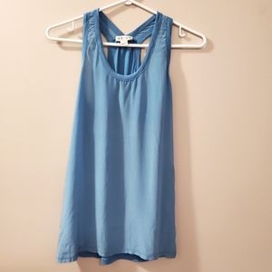 Reiss - Silk Front Racerback Tank Top in Sky Blue - Size XS